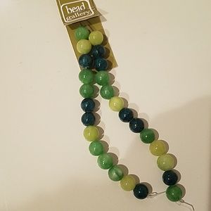 NWT Bead Gallery Green & Greenish-Blue Round Beads